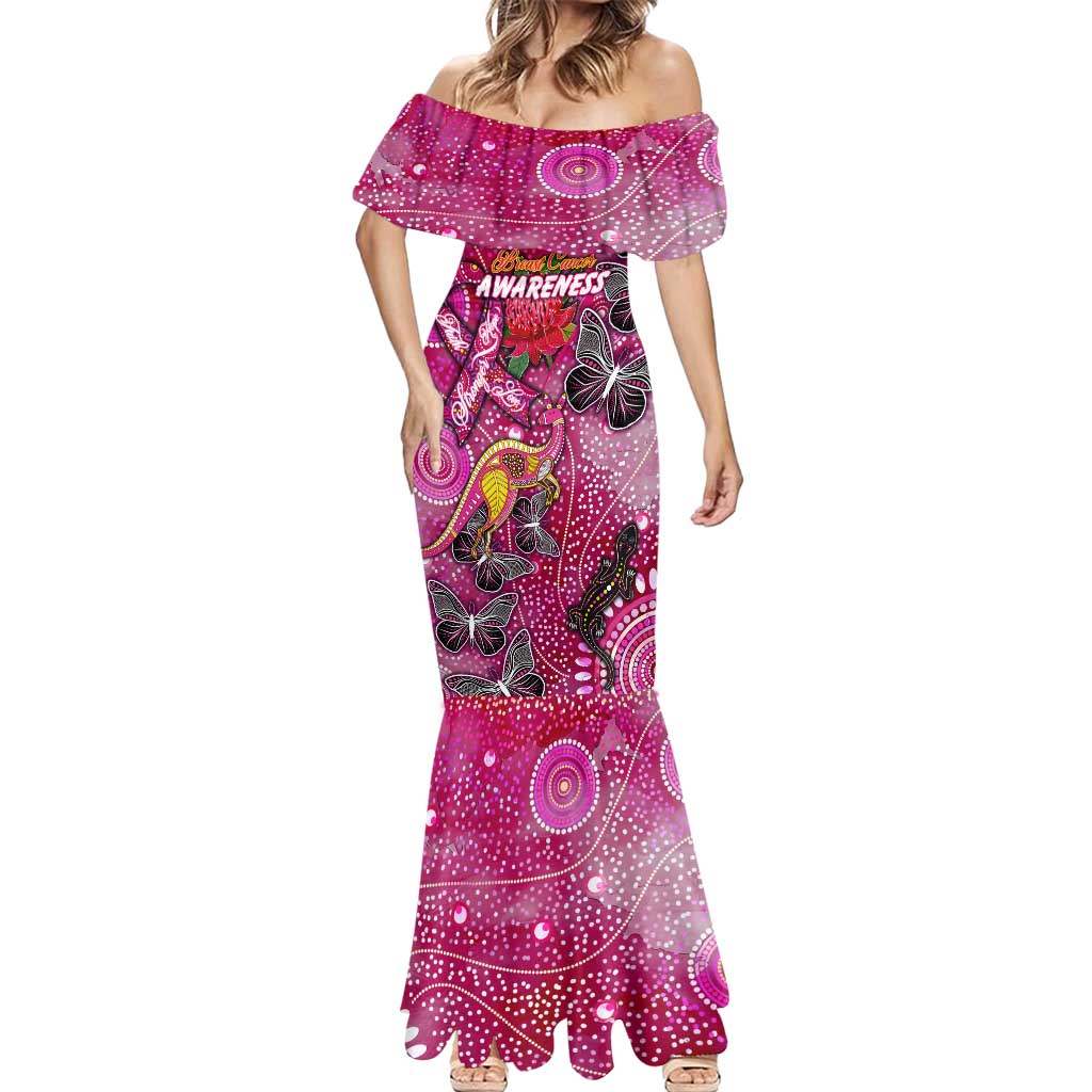 Breast Cancer Awareness Aboriginal Mermaid Dress Australian Pink Out