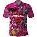 Breast Cancer Awareness Aboriginal Polo Shirt Australian Pink Out