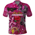 Breast Cancer Awareness Aboriginal Polo Shirt Australian Pink Out
