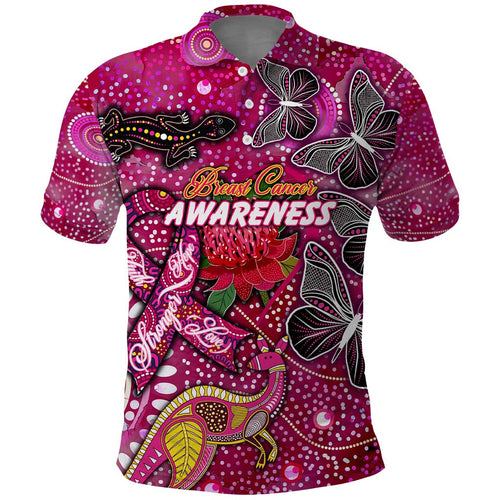 Breast Cancer Awareness Aboriginal Polo Shirt Australian Pink Out