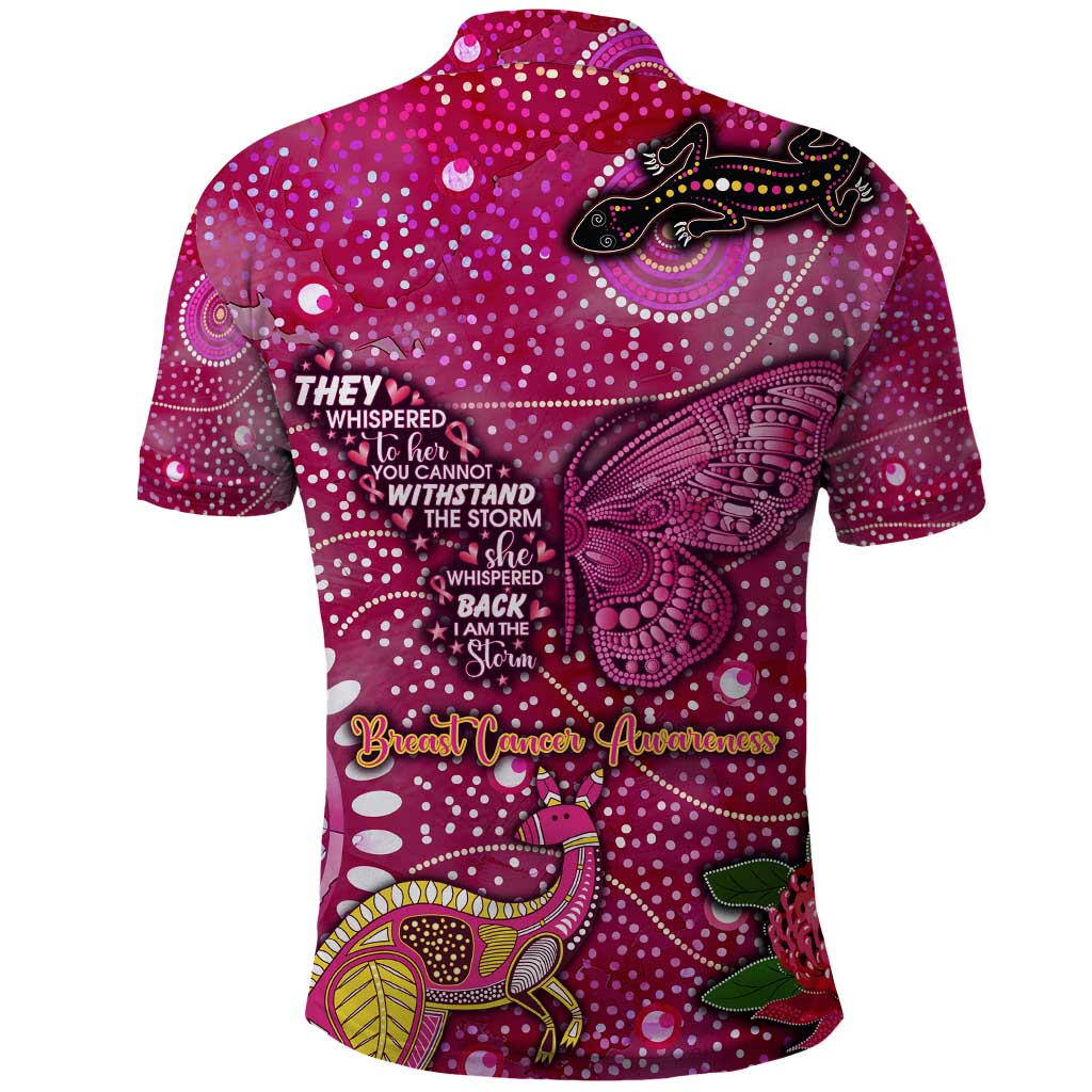 Breast Cancer Awareness Aboriginal Polo Shirt Australian Pink Out
