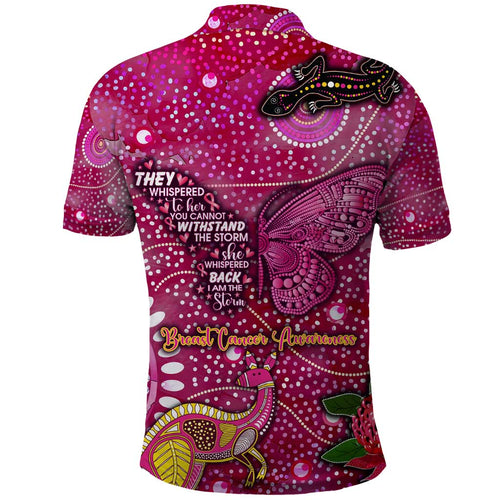 Breast Cancer Awareness Aboriginal Polo Shirt Australian Pink Out