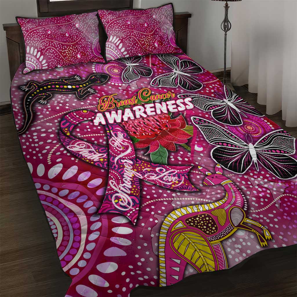Breast Cancer Awareness Aboriginal Quilt Bed Set Australian Pink Out