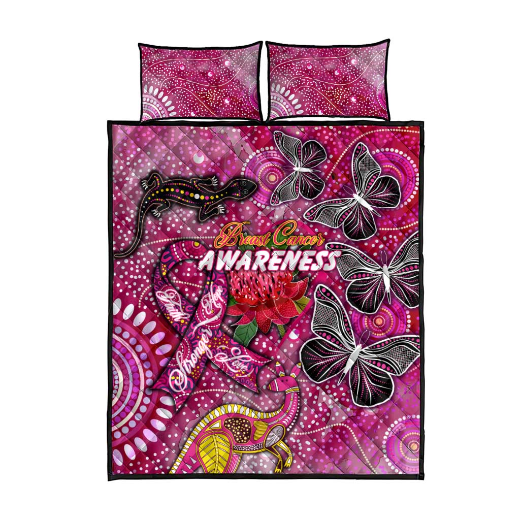 Breast Cancer Awareness Aboriginal Quilt Bed Set Australian Pink Out