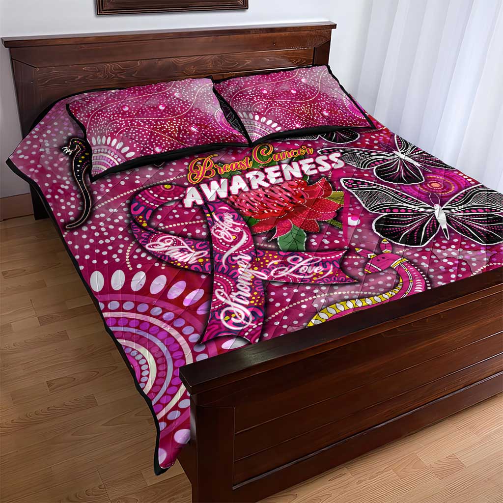 Breast Cancer Awareness Aboriginal Quilt Bed Set Australian Pink Out