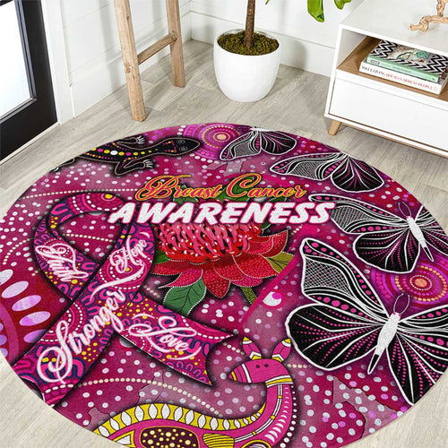 Breast Cancer Awareness Aboriginal Round Carpet Australian Pink Out