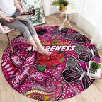 Breast Cancer Awareness Aboriginal Round Carpet Australian Pink Out