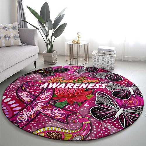 Breast Cancer Awareness Aboriginal Round Carpet Australian Pink Out