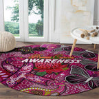 Breast Cancer Awareness Aboriginal Round Carpet Australian Pink Out