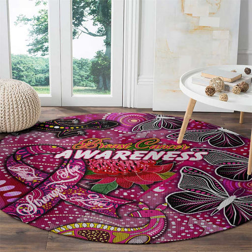 Breast Cancer Awareness Aboriginal Round Carpet Australian Pink Out