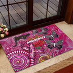 Breast Cancer Awareness Aboriginal Rubber Doormat Australian Pink Out