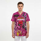 Breast Cancer Awareness Aboriginal Scrub Top Australian Pink Out - Aussie Hoodie