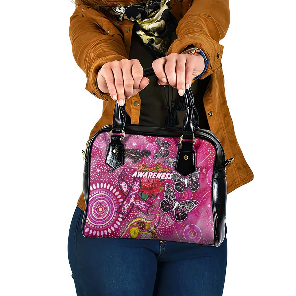 Breast Cancer Awareness Aboriginal Shoulder Handbag Australian Pink Out