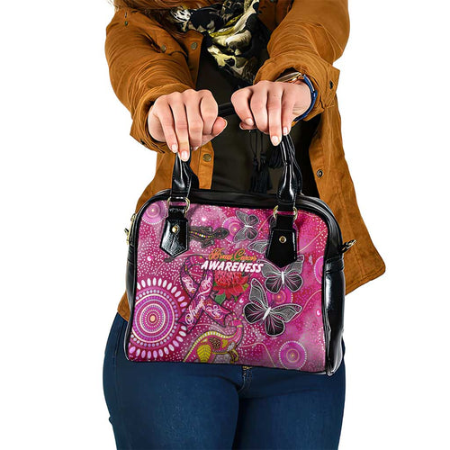 Breast Cancer Awareness Aboriginal Shoulder Handbag Australian Pink Out