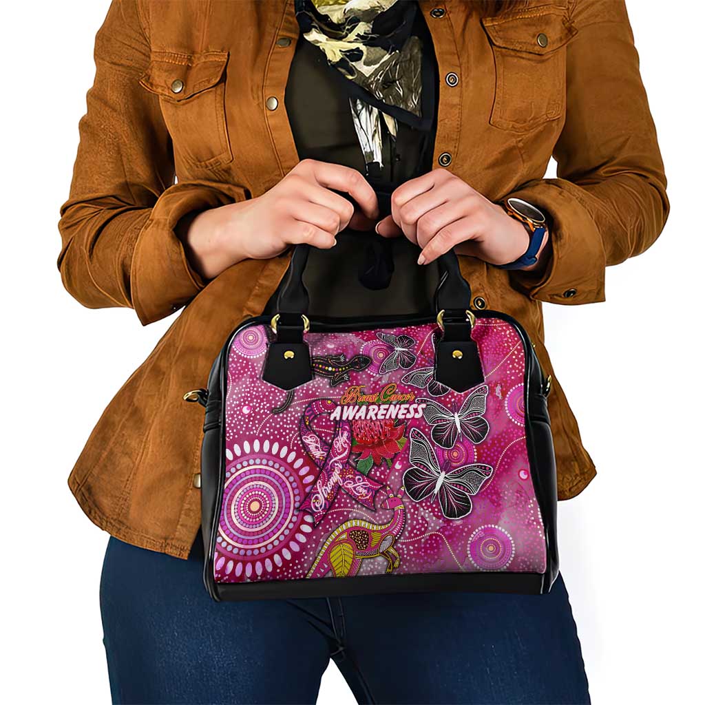Breast Cancer Awareness Aboriginal Shoulder Handbag Australian Pink Out