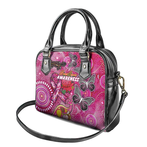Breast Cancer Awareness Aboriginal Shoulder Handbag Australian Pink Out