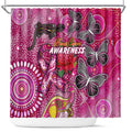 Breast Cancer Awareness Aboriginal Shower Curtain Australian Pink Out