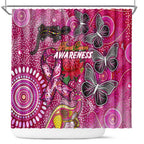 Breast Cancer Awareness Aboriginal Shower Curtain Australian Pink Out