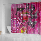 Breast Cancer Awareness Aboriginal Shower Curtain Australian Pink Out