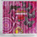 Breast Cancer Awareness Aboriginal Shower Curtain Australian Pink Out