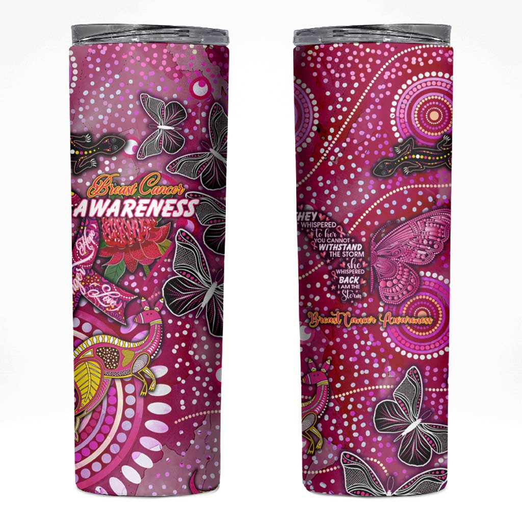 Breast Cancer Awareness Aboriginal Skinny Tumbler Australian Pink Out