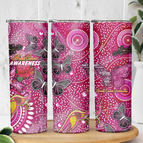 Breast Cancer Awareness Aboriginal Skinny Tumbler Australian Pink Out