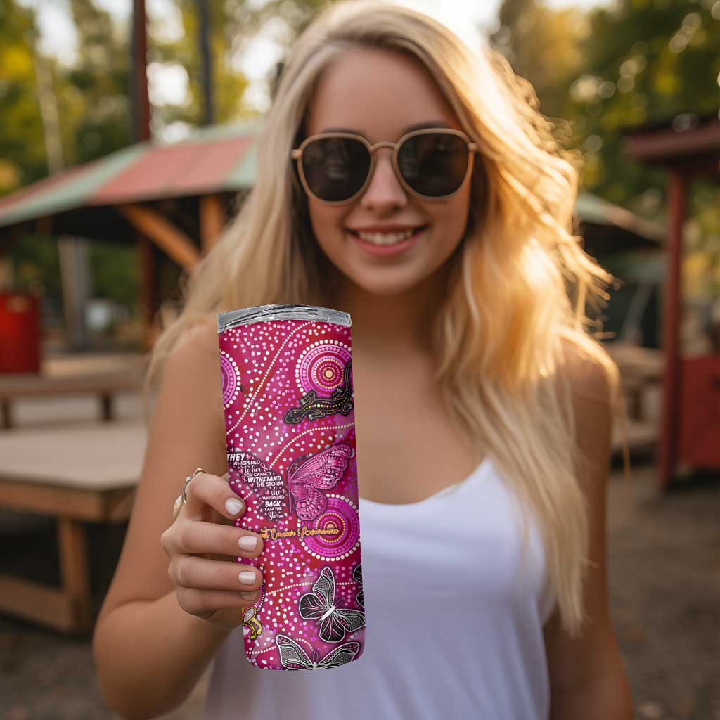 Breast Cancer Awareness Aboriginal Skinny Tumbler Australian Pink Out