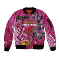 Breast Cancer Awareness Aboriginal Sleeve Zip Bomber Jacket Australian Pink Out