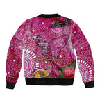 Breast Cancer Awareness Aboriginal Sleeve Zip Bomber Jacket Australian Pink Out
