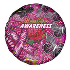 Breast Cancer Awareness Aboriginal Spare Tire Cover Australian Pink Out