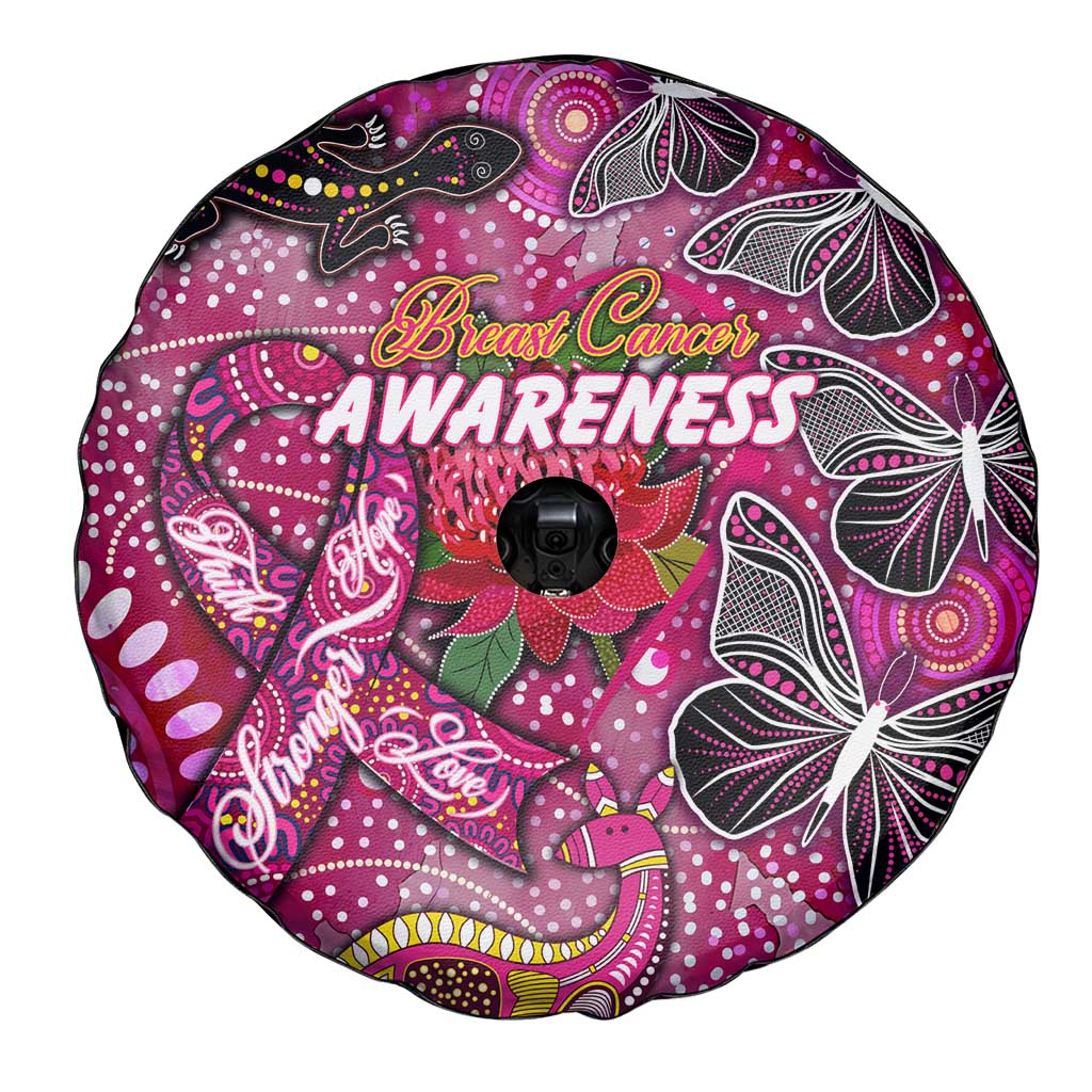Breast Cancer Awareness Aboriginal Spare Tire Cover Australian Pink Out