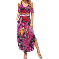 Breast Cancer Awareness Aboriginal Summer Maxi Dress Australian Pink Out