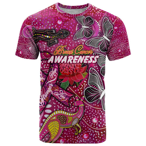 Breast Cancer Awareness Aboriginal T Shirt Australian Pink Out