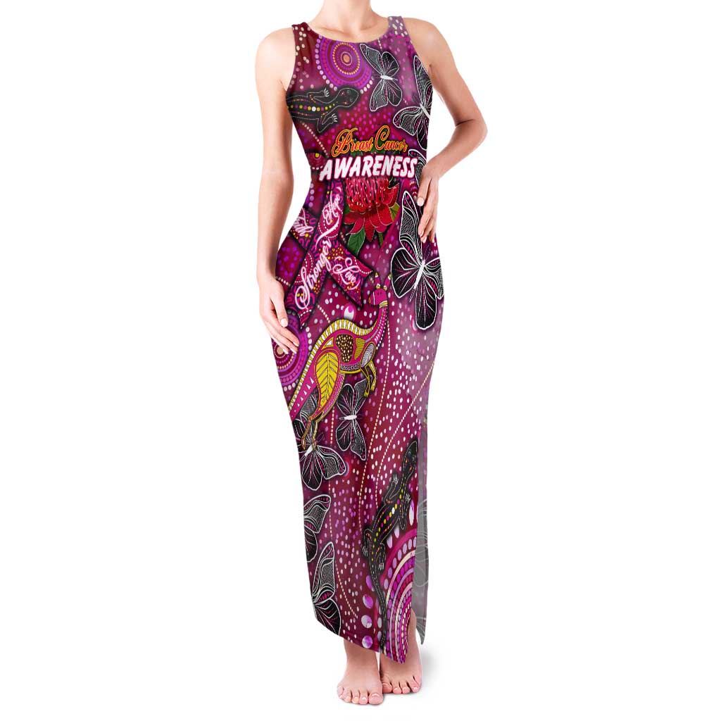 Breast Cancer Awareness Aboriginal Tank Maxi Dress Australian Pink Out