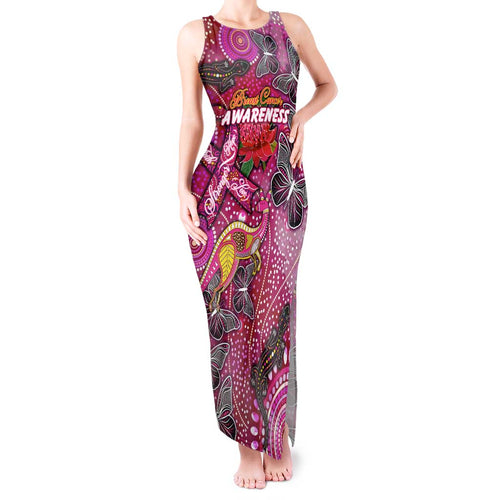 Breast Cancer Awareness Aboriginal Tank Maxi Dress Australian Pink Out