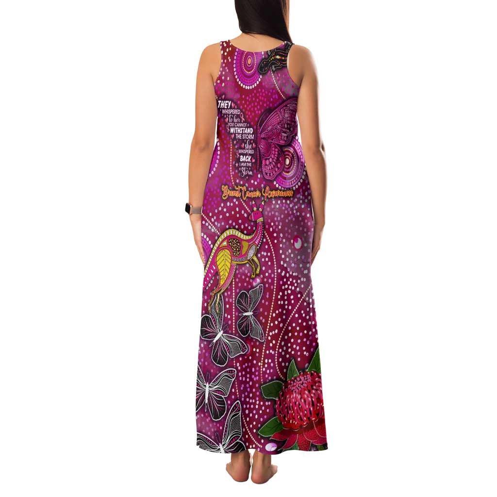 Breast Cancer Awareness Aboriginal Tank Maxi Dress Australian Pink Out