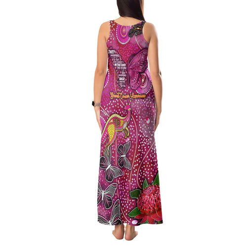 Breast Cancer Awareness Aboriginal Tank Maxi Dress Australian Pink Out