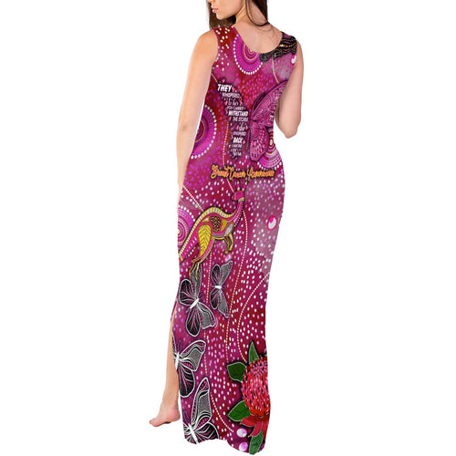 Breast Cancer Awareness Aboriginal Tank Maxi Dress Australian Pink Out