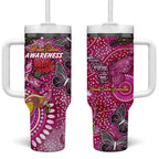 Breast Cancer Awareness Aboriginal Tumbler With Handle Australian Pink Out
