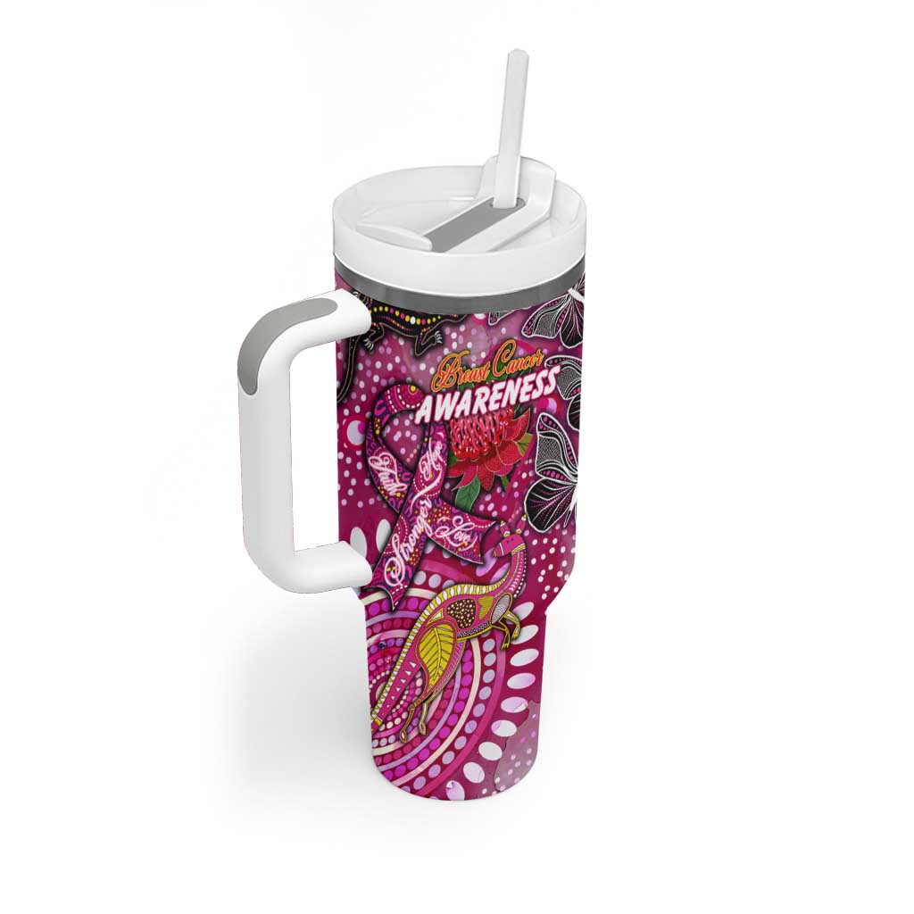Breast Cancer Awareness Aboriginal Tumbler With Handle Australian Pink Out