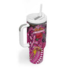 Breast Cancer Awareness Aboriginal Tumbler With Handle Australian Pink Out