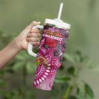 Breast Cancer Awareness Aboriginal Tumbler With Handle Australian Pink Out