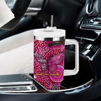 Breast Cancer Awareness Aboriginal Tumbler With Handle Australian Pink Out
