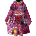 Breast Cancer Awareness Aboriginal Wearable Blanket Hoodie Australian Pink Out