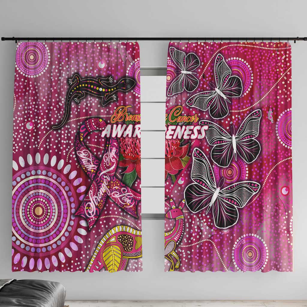 Breast Cancer Awareness Aboriginal Window Curtain Australian Pink Out