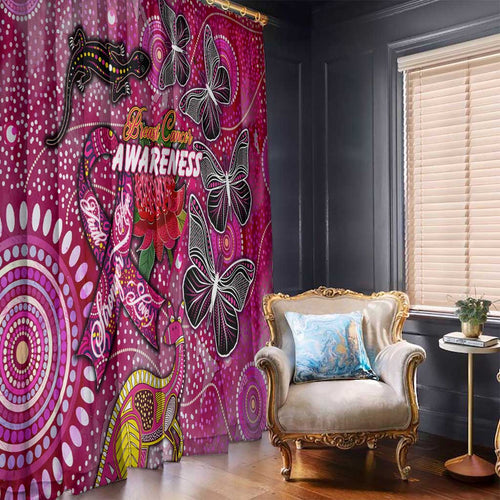 Breast Cancer Awareness Aboriginal Window Curtain Australian Pink Out