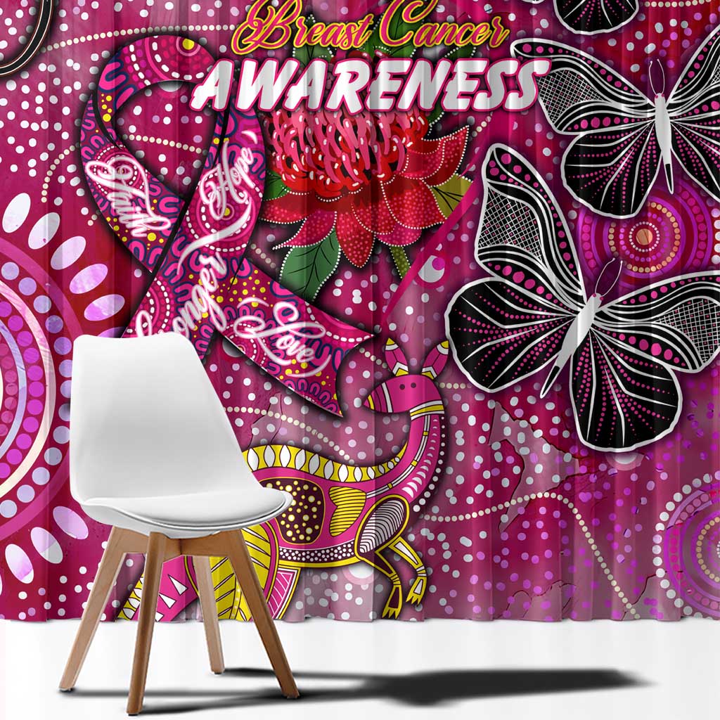 Breast Cancer Awareness Aboriginal Window Curtain Australian Pink Out