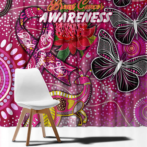 Breast Cancer Awareness Aboriginal Window Curtain Australian Pink Out