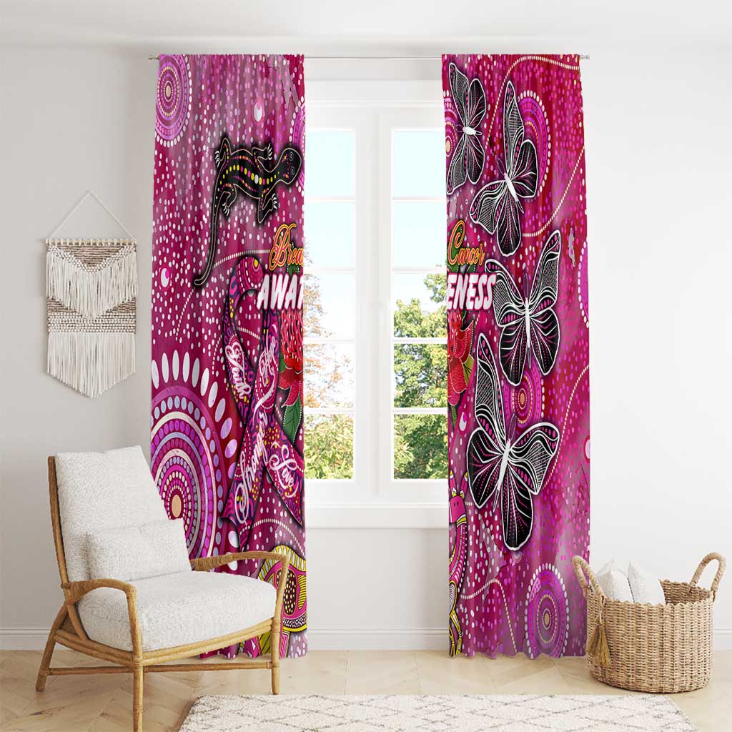 Breast Cancer Awareness Aboriginal Window Curtain Australian Pink Out