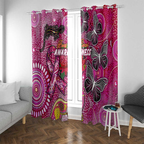 Breast Cancer Awareness Aboriginal Window Curtain Australian Pink Out